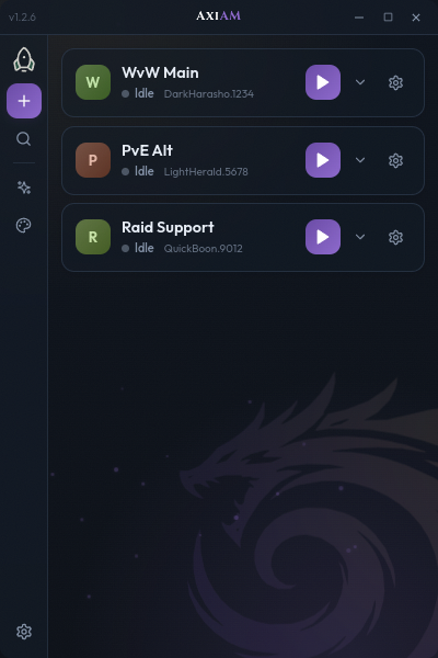 Account vault list with multiple unlocked accounts